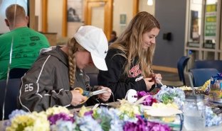 Students participate in a hands-on activity in the Student Center