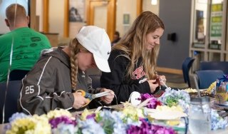 Students participate in a hands-on activity in the Student Center