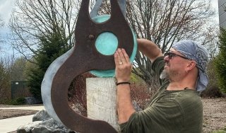 Glens Falls-based artist Ronn T. Mattia installs a work of art on campus, to be displayed throughout Summer 2026.