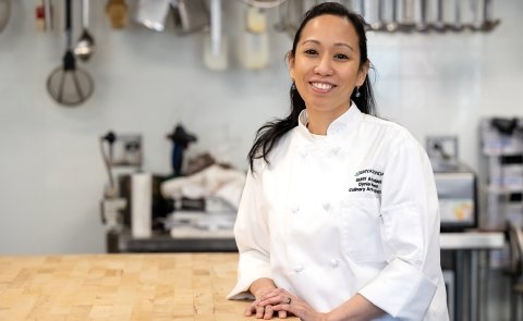 Chef Dynia Mariano is seen in the bake shop of Seasoned