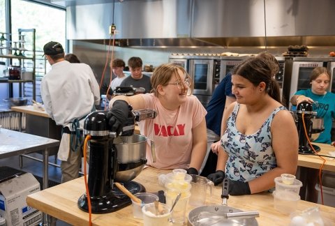 Upward Bound students learned to make pasta at Seasoned, SUNY Adirondack's Culinary Center in downtown Glens Falls